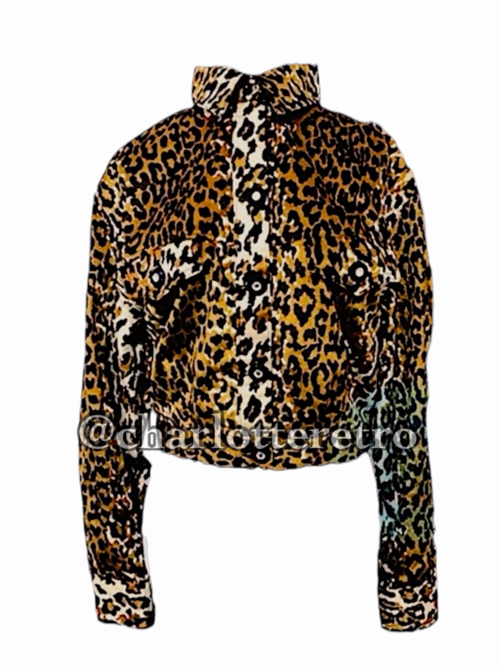 vtg GANTOS Cheetah Print Sueded Jacket